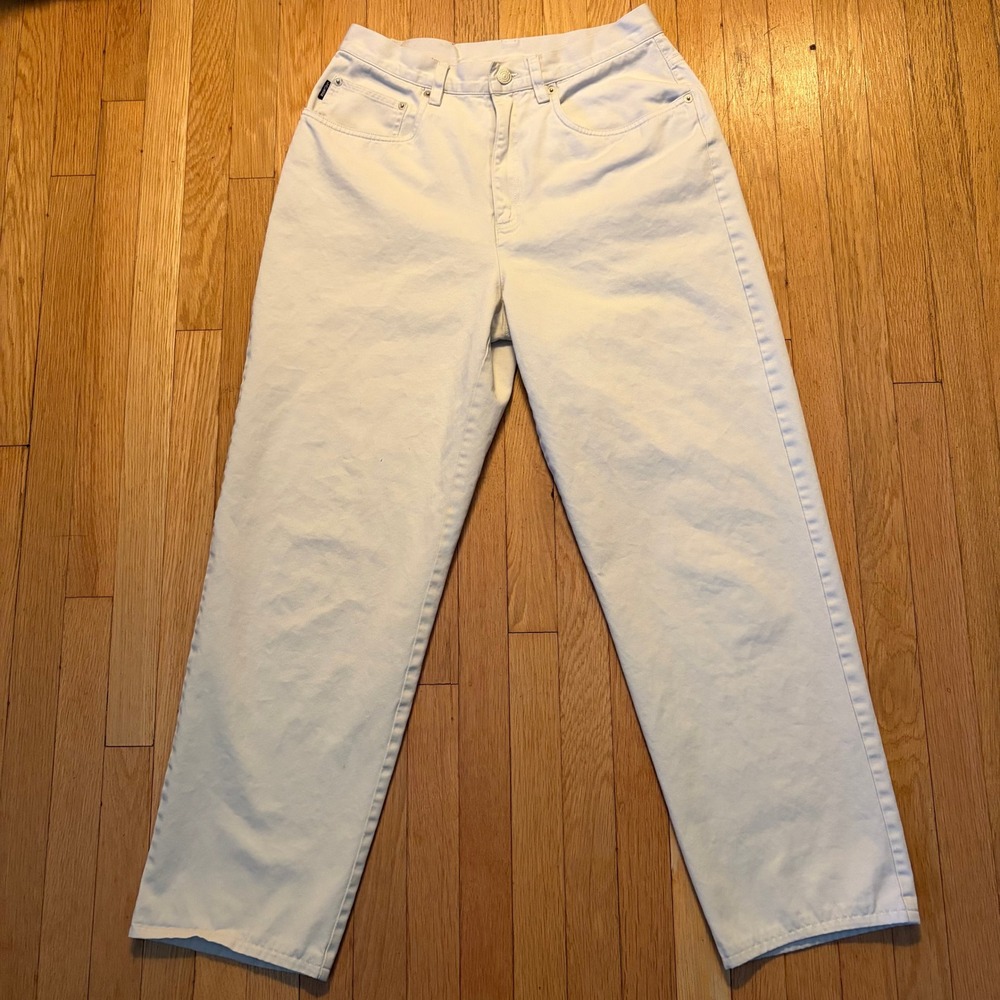 Lauren Ralph Lauren Straight Leg Jeans Womens 10 Off White High Rise Cotton